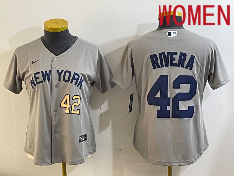 Women New York Yankees #42 Rivra grey 2024 Nike MLB jersey 20241122->youth mlb jersey->Youth Jersey
